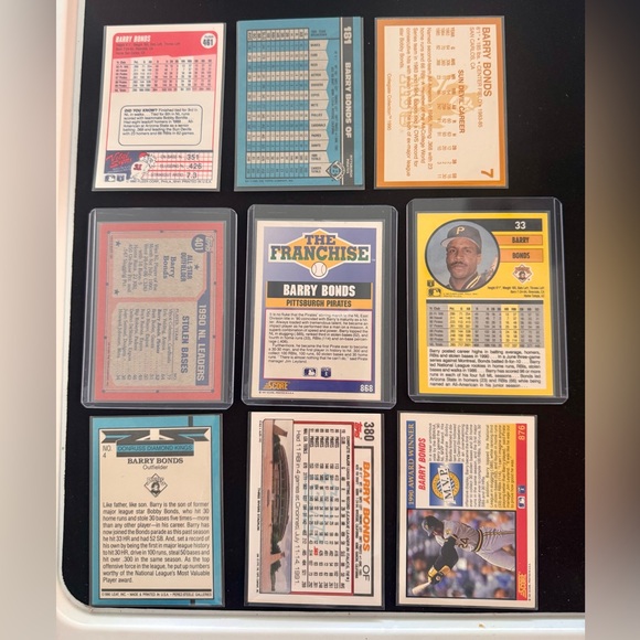 “Barry Bonds Vintage Baseball Card Lot | Pirates | MVP | Topps Fleer Donruss” - Picture 2 of 2